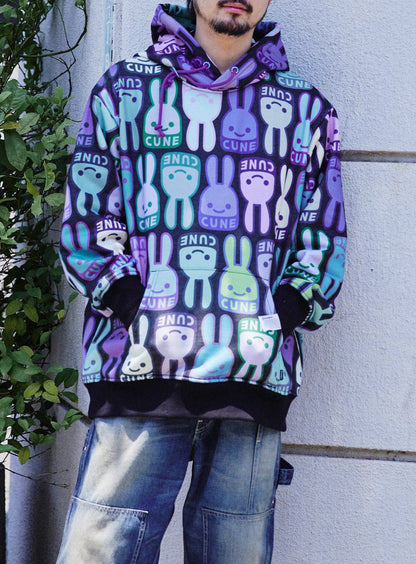 CUNEウサギ総柄パーカー
