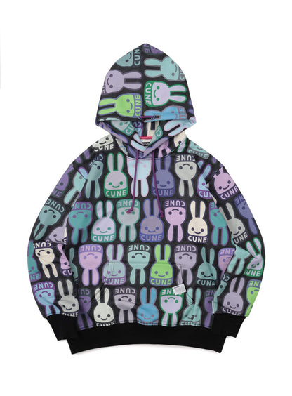 CUNEウサギ総柄パーカー