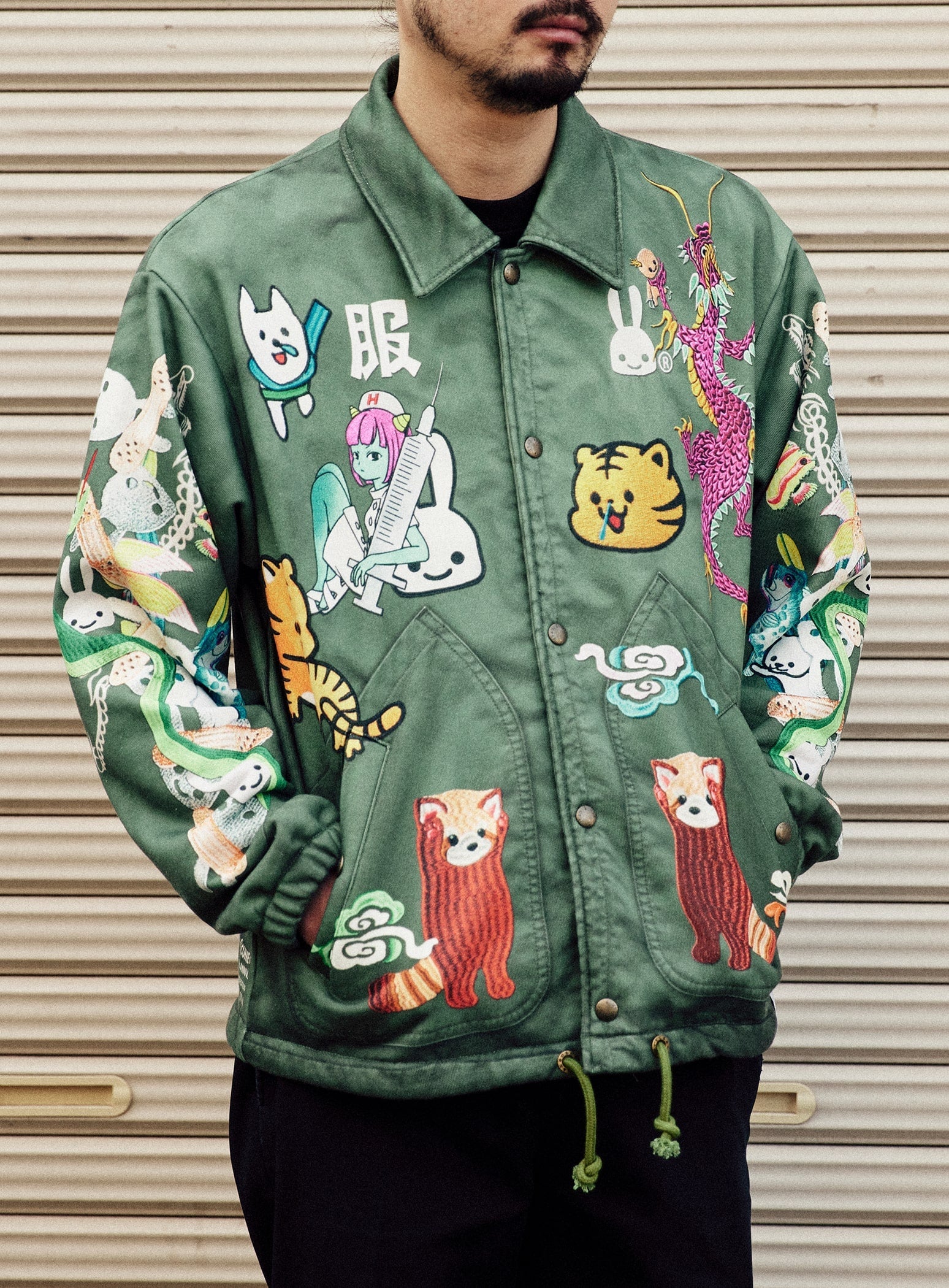 30th ANNIV ベトジャンプリントのスウェットコーチジャケット – CUNE