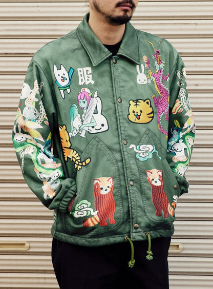 30th ANNIV ベトジャンプリントのスウェットコーチジャケット