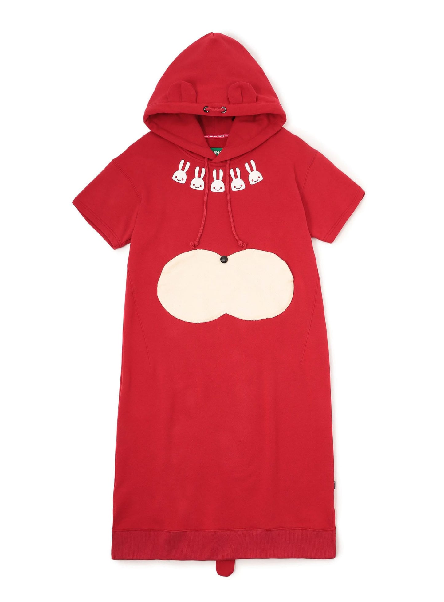 耳付きフグフグポケットパーカーワンピース