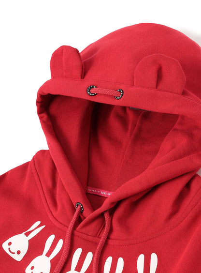 耳付きフグフグポケットパーカーワンピース