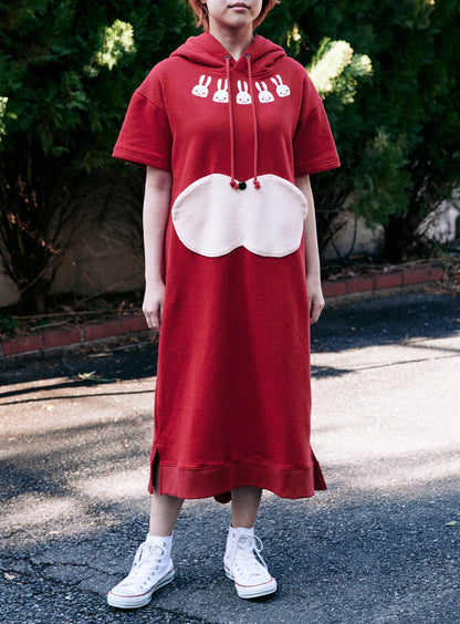 耳付きフグフグポケットパーカーワンピース