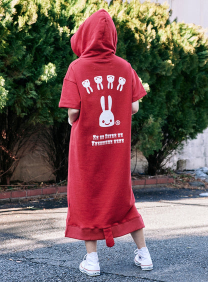 耳付きフグフグポケットパーカーワンピース