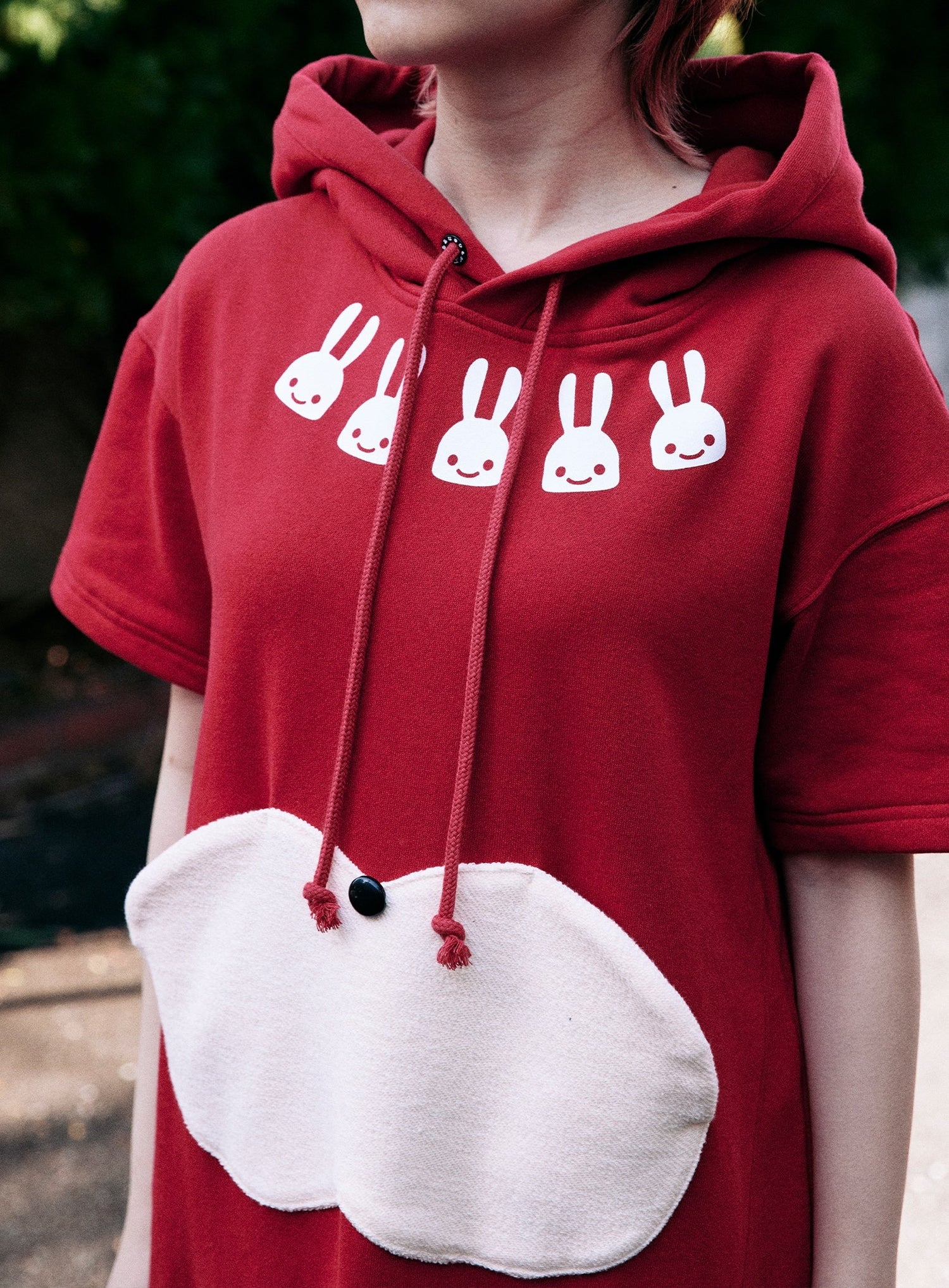 耳付きフグフグポケットパーカーワンピース