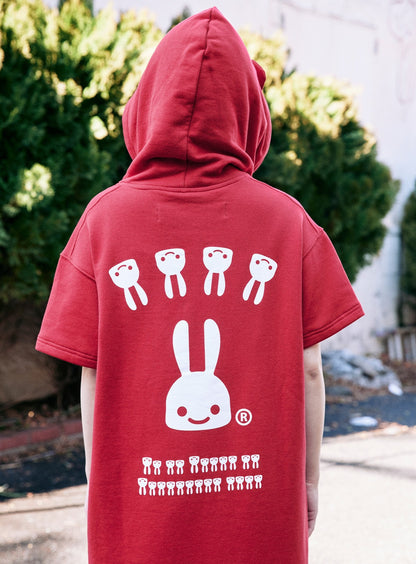 耳付きフグフグポケットパーカーワンピース