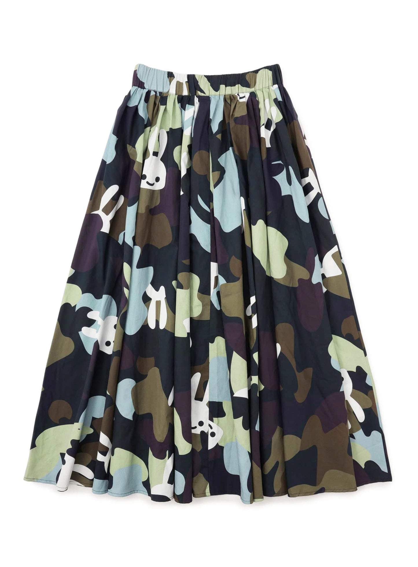 ロングギャザースカート 沼CAMO