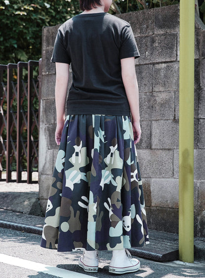 ロングギャザースカート 沼CAMO