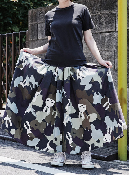 ロングギャザースカート 沼CAMO