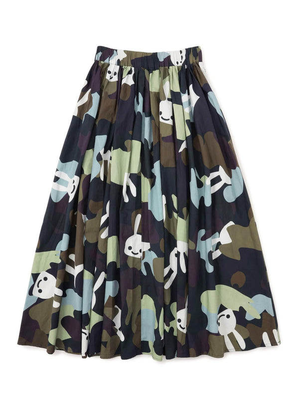 ロングギャザースカート 沼CAMO