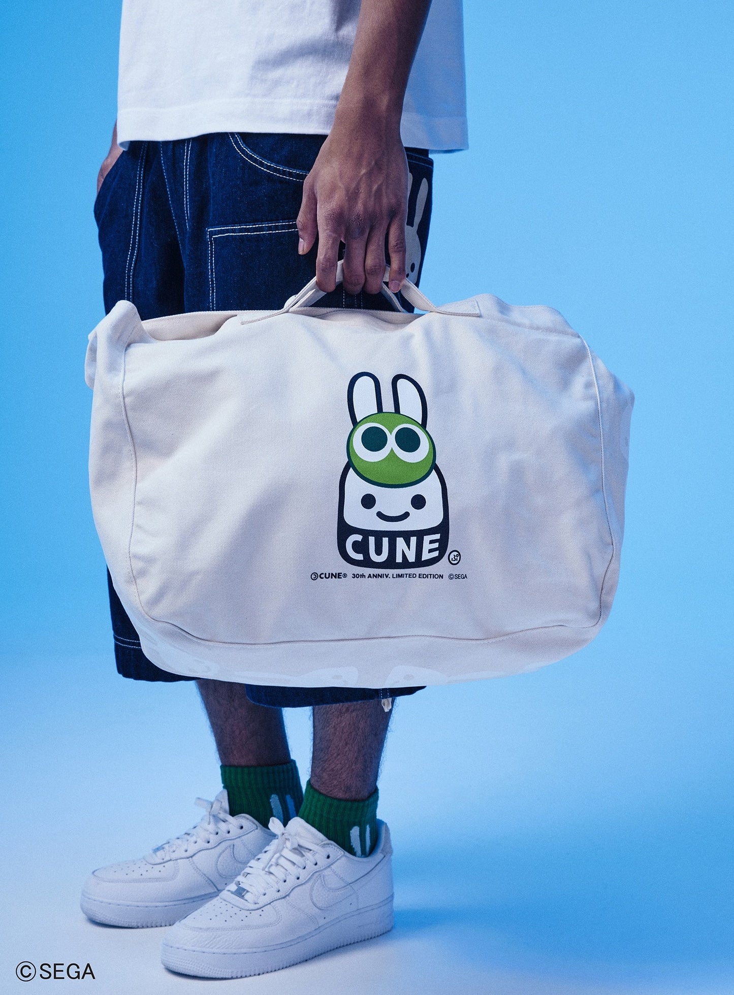 30th ANNIV プリント2WAYバッグ みどりぷよとCUNEウサギ