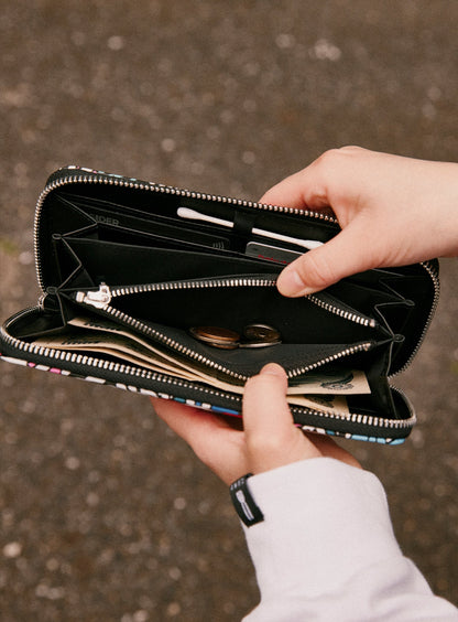 フラワードクロプリントロングウォレット