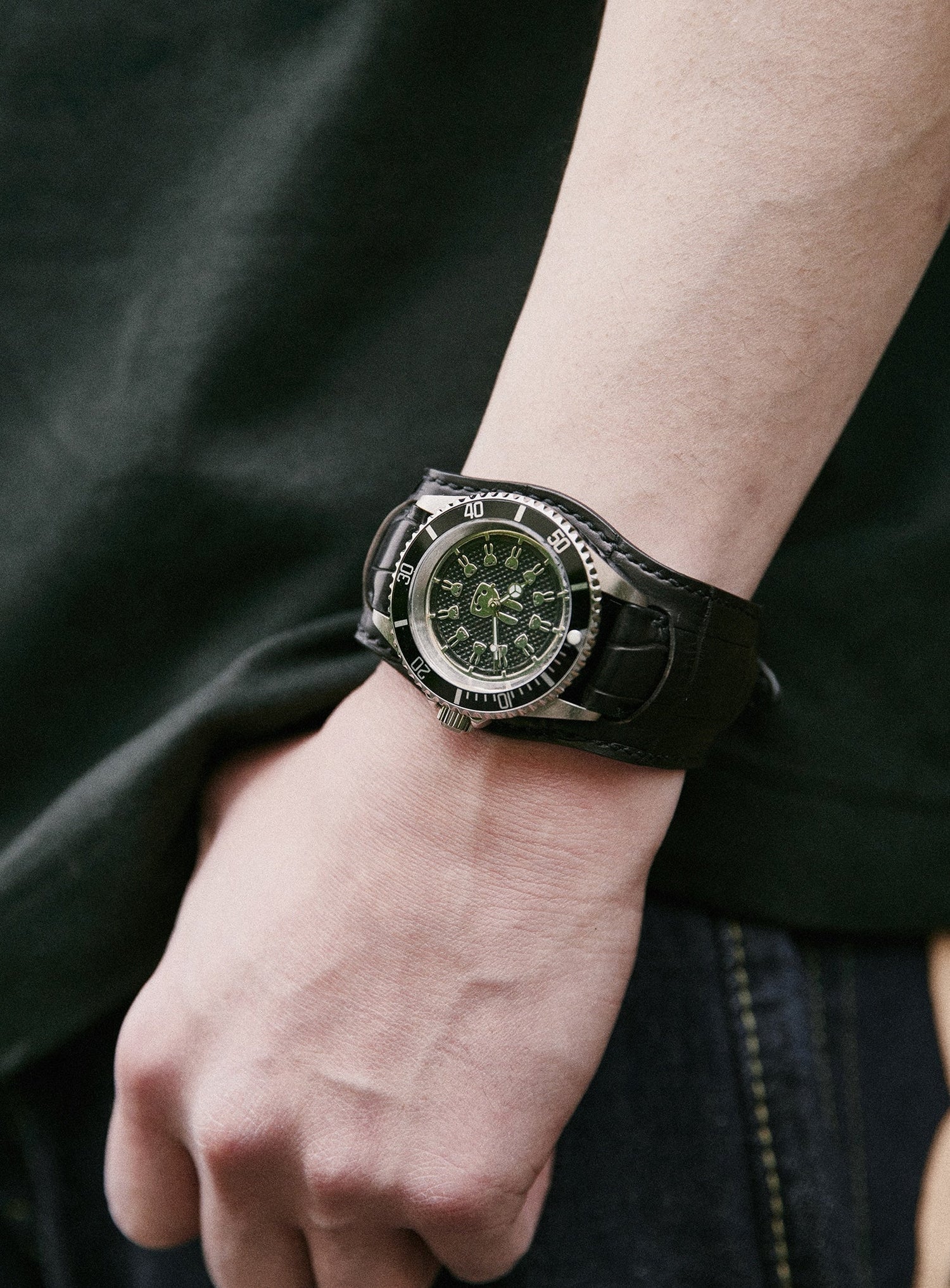 30th ANNIV CUNE CUSTOM WRIST WATCH American Alligator Belt