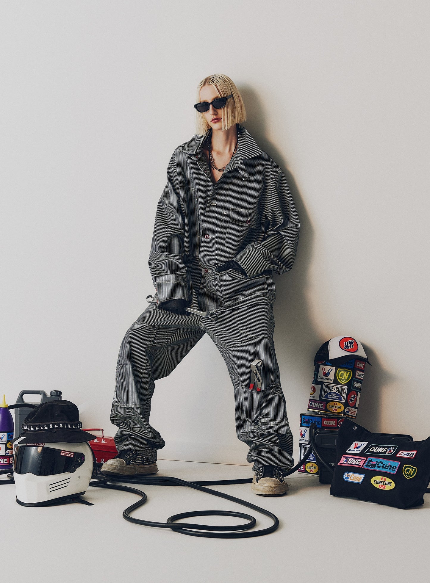 ＜CUNE RELAX WORK WEAR＞ カバーオール ヒッコリー
