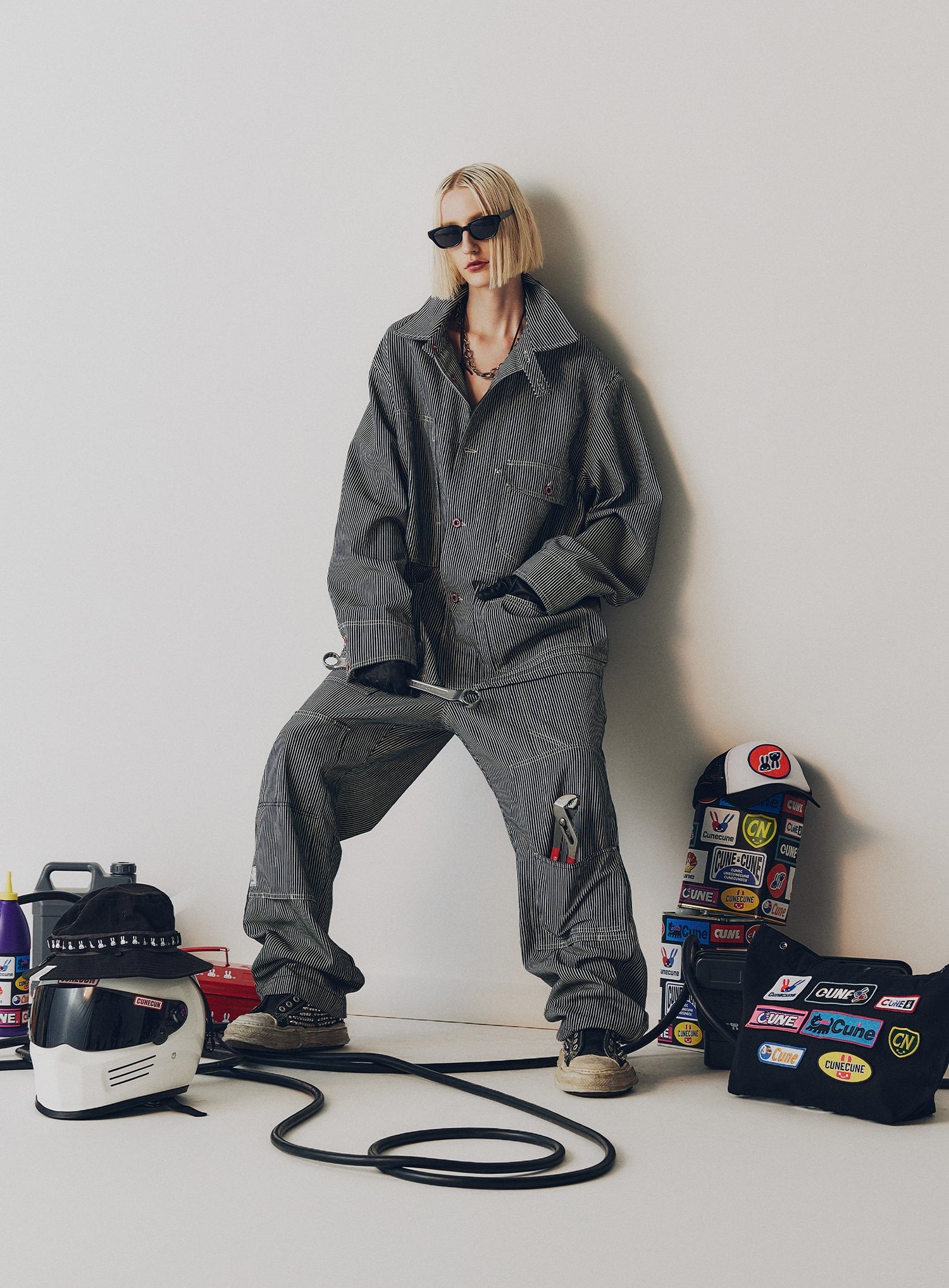 ＜CUNE RELAX WORK WEAR＞ カバーオール ヒッコリー
