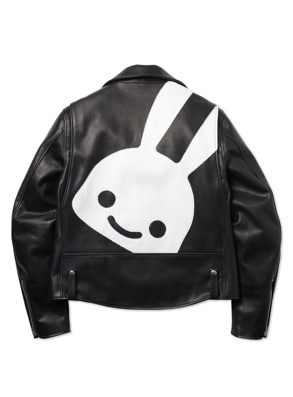 カウレザーの三RIDERS JACKET 白ウサギ