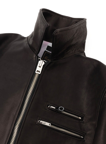カウレザーの二RIDERS JACKET 白ウサギ