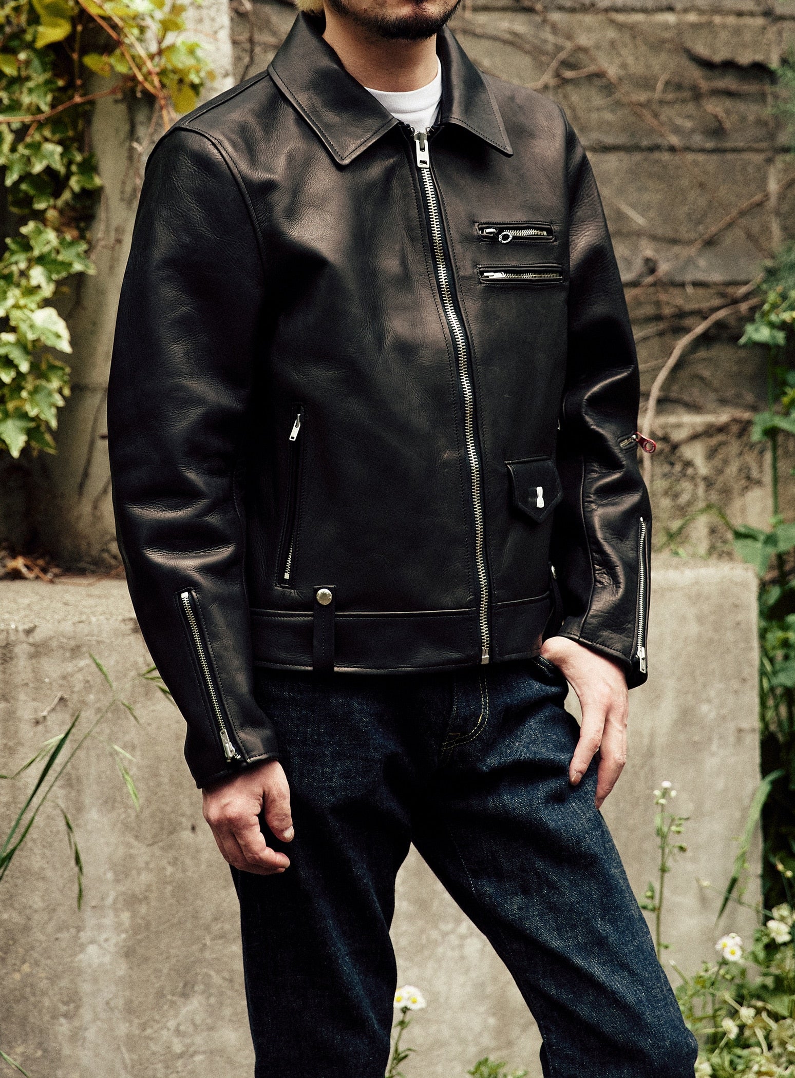 カウレザーの二RIDERS JACKET 白ウサギ – CUNE