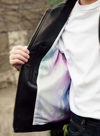 カウレザーの二RIDERS JACKET 白ウサギ