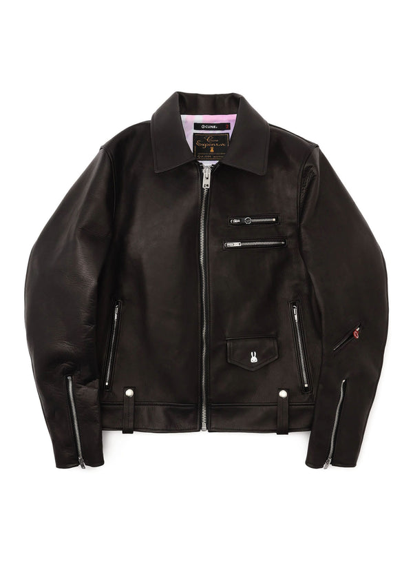 カウレザーの二RIDERS JACKET 白ウサギ
