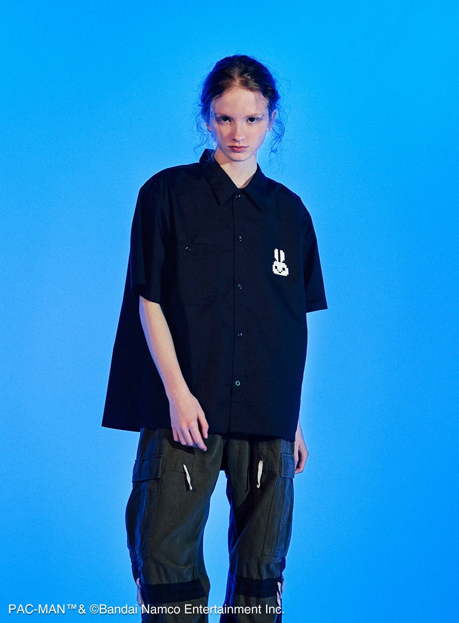 PAC-MAN COLLAB WORK SHIRTS 耳付きゴースト
