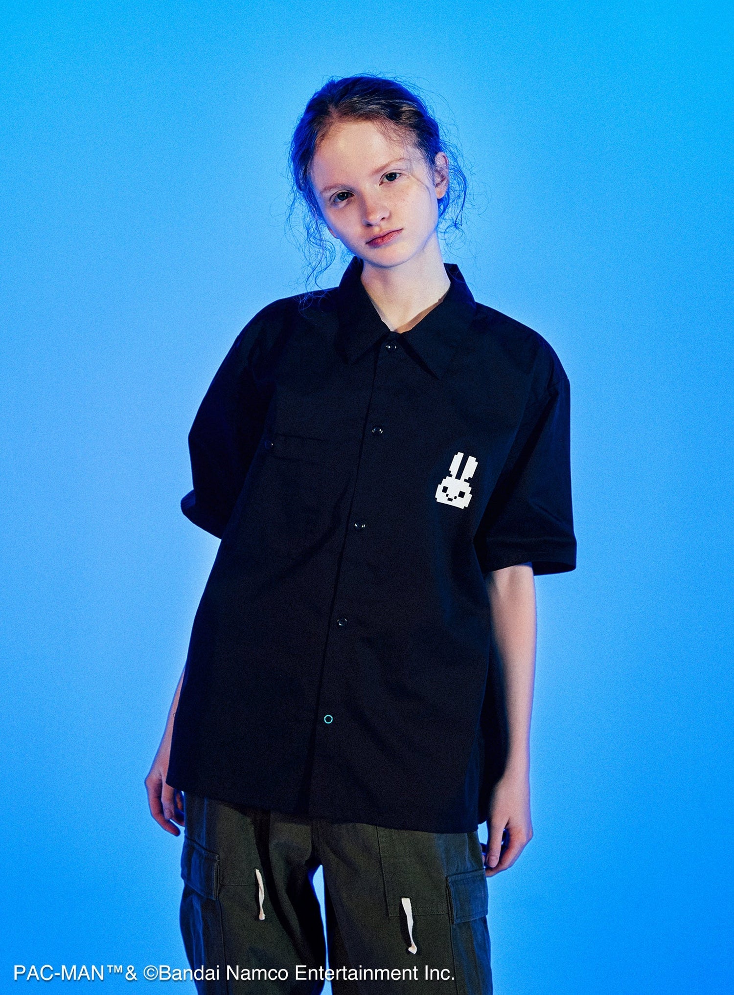 PAC-MAN COLLAB WORK SHIRTS 耳付きゴースト