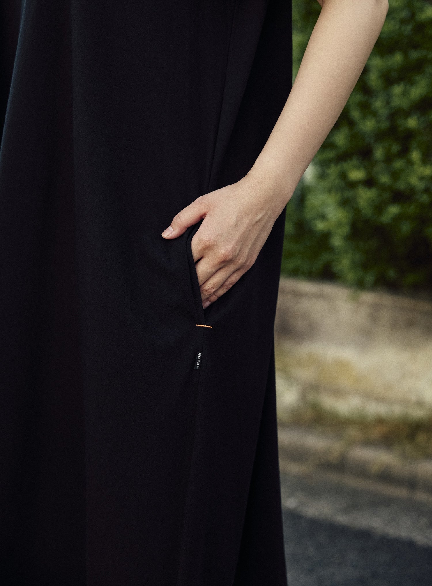 天竺ボートネックフレアワンピース