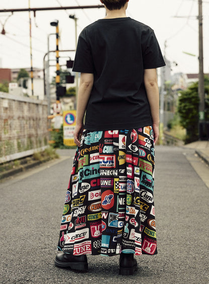 レーシングロゴロングギャザースカート