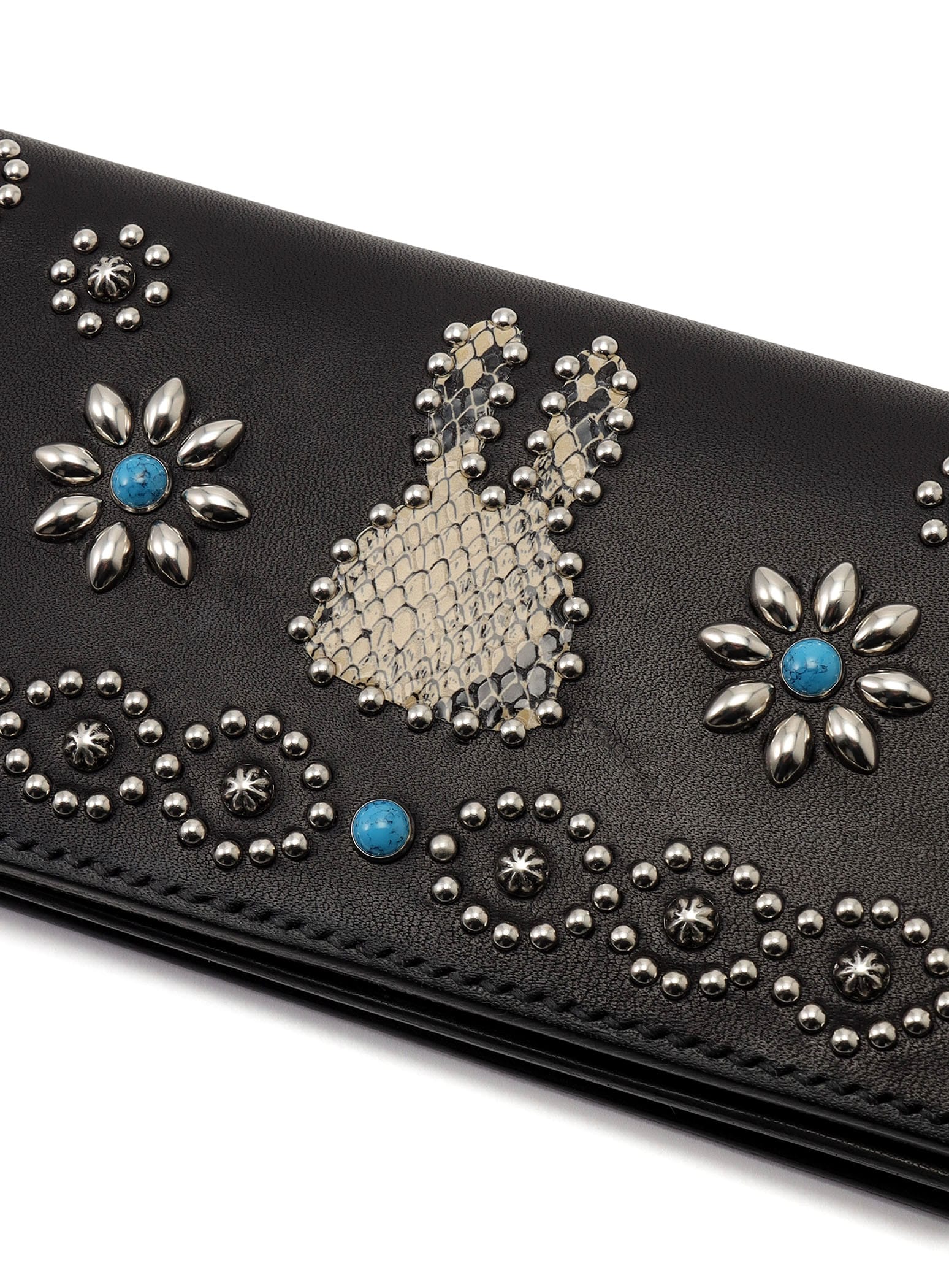 STUDS LONG LEATHER WALLET FLOWER – CUNE