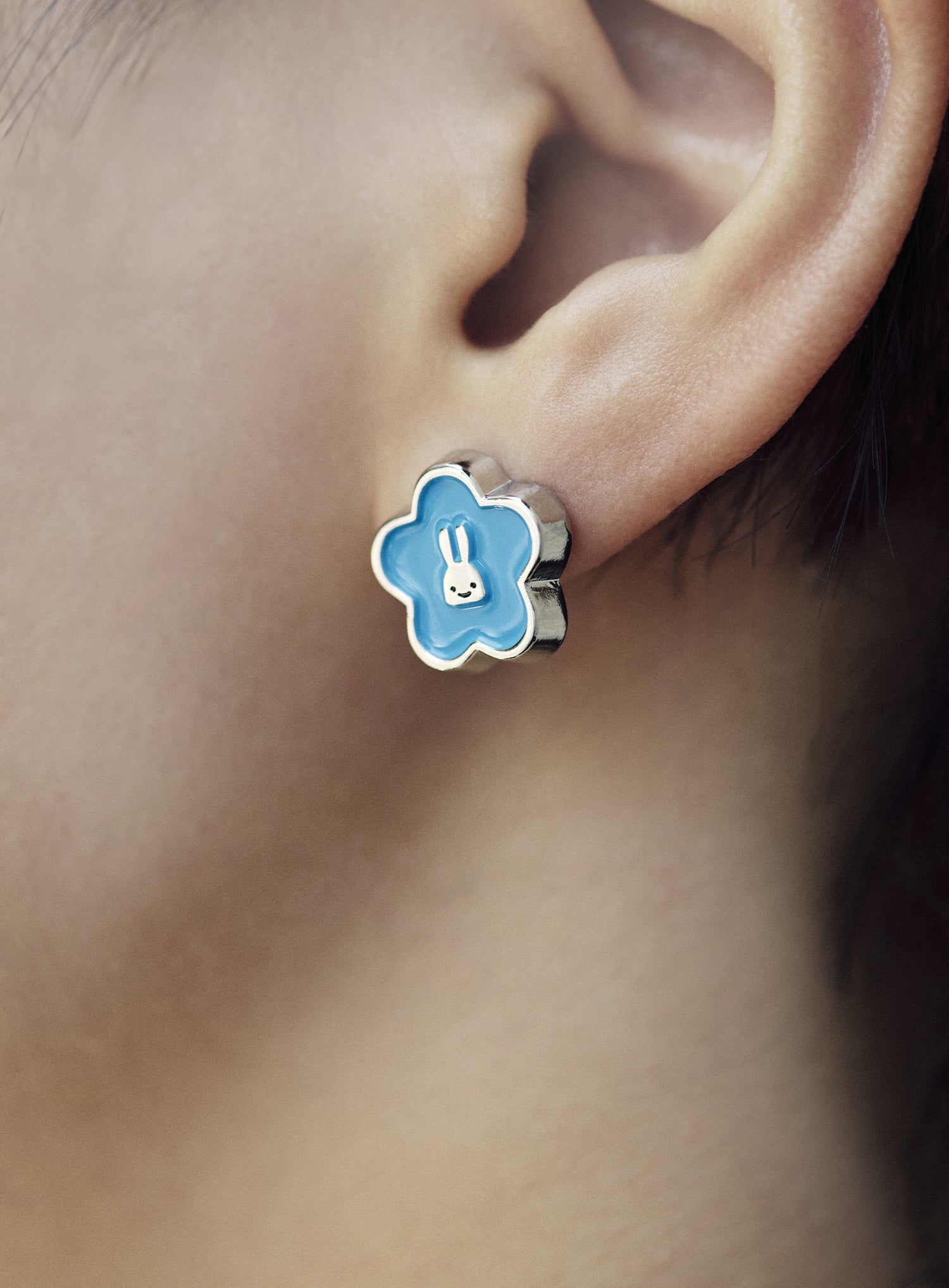 花とうさぎのピアス 2P