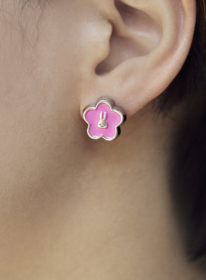 花とうさぎのピアス 2P