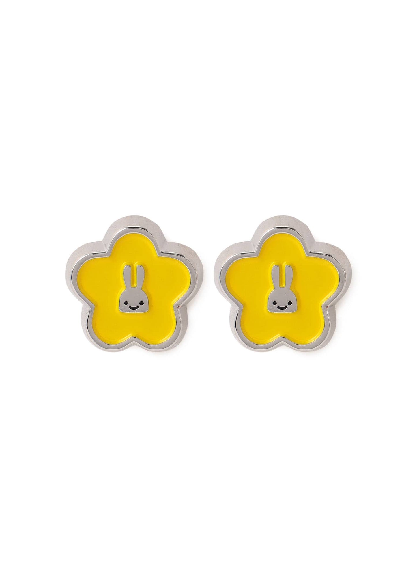 花とうさぎのピアス 2P