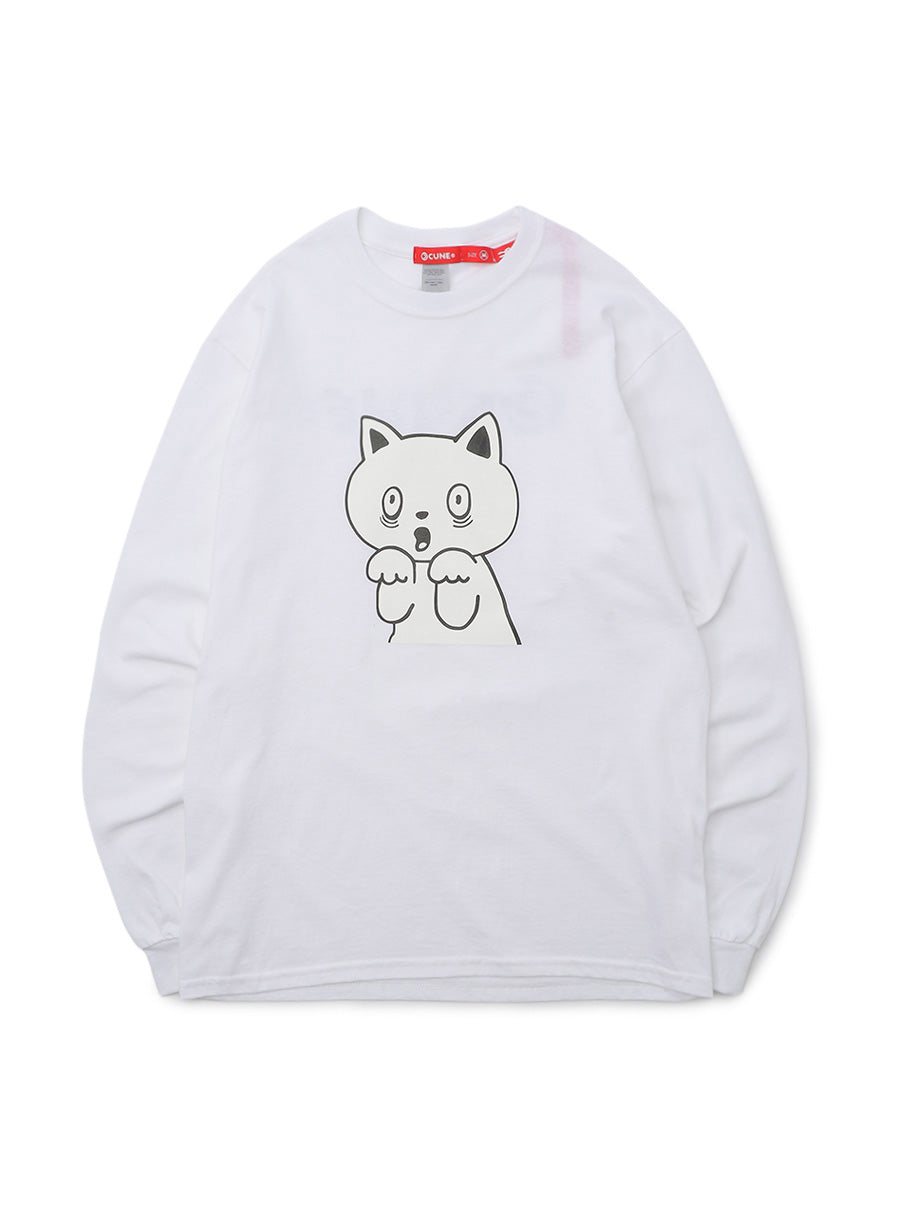 CUNE LS Tee ネコびっくり