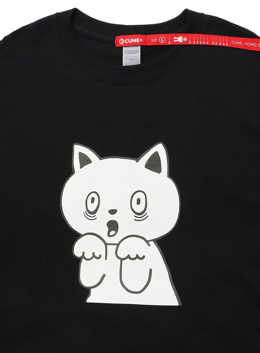 CUNE LS Tee ネコびっくり