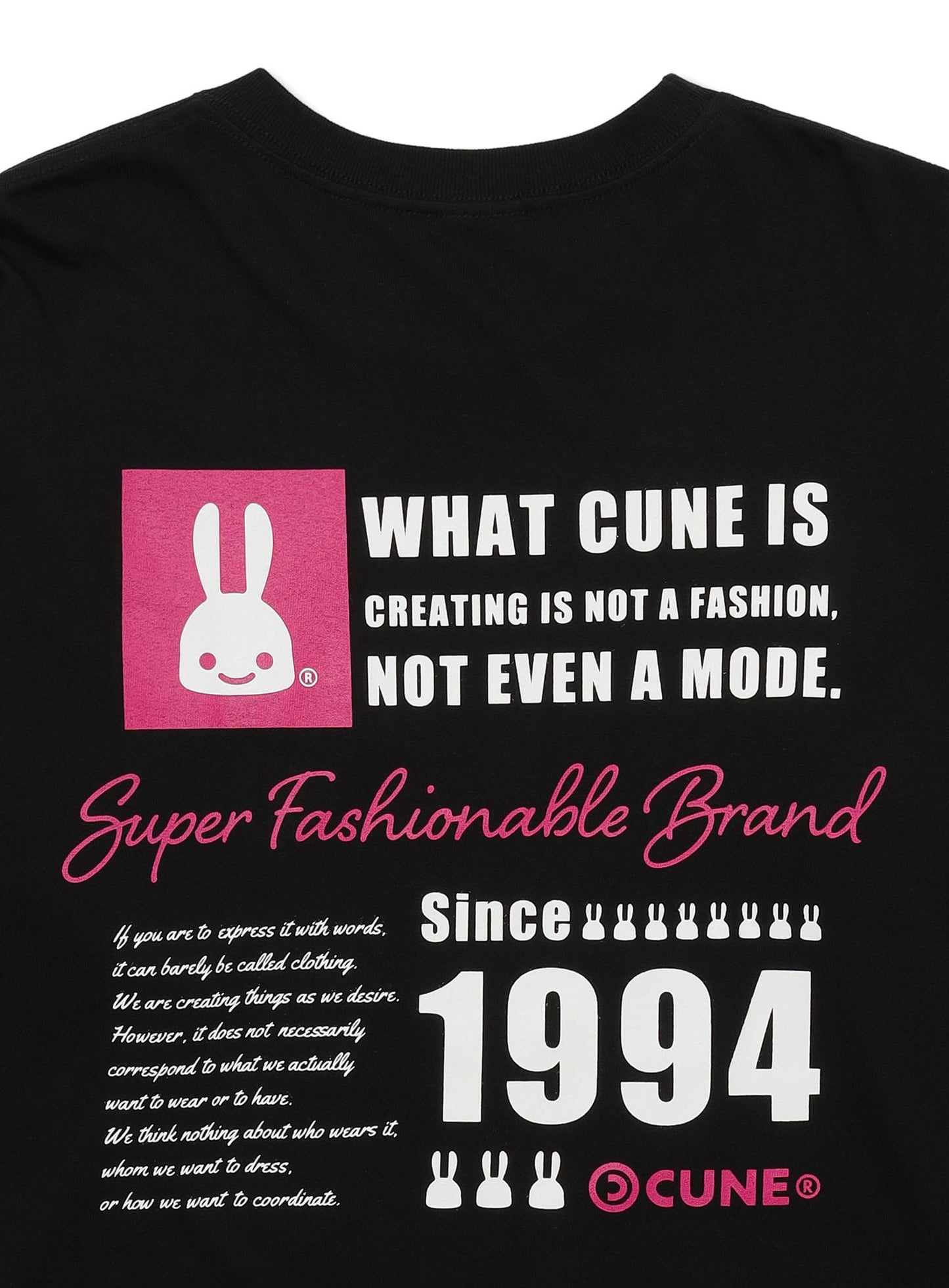 CUNE L/S Tee スクエア文章