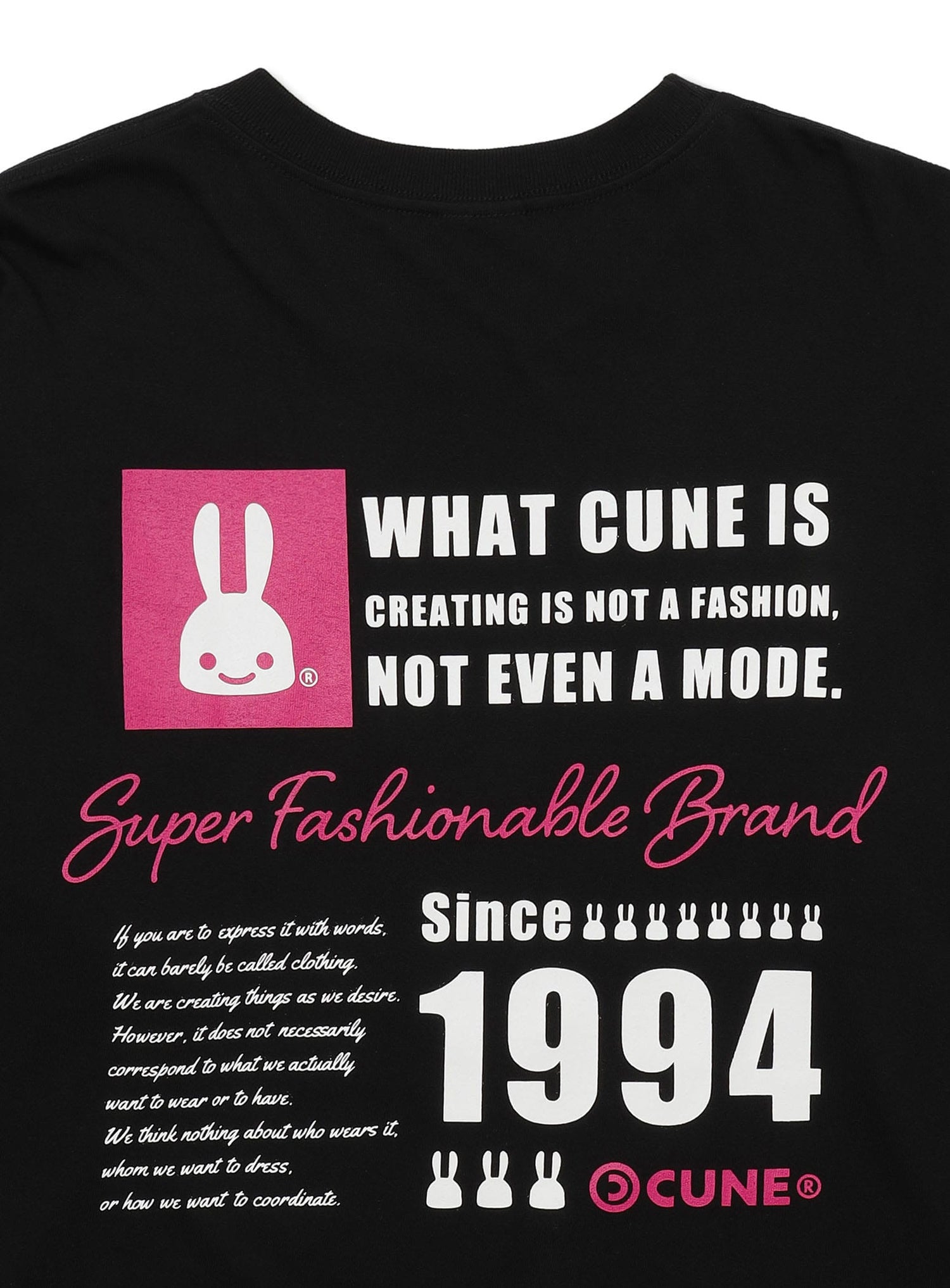 CUNE L/S Tee スクエア文章