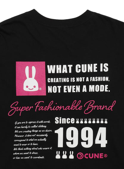 CUNE L/S Tee スクエア文章