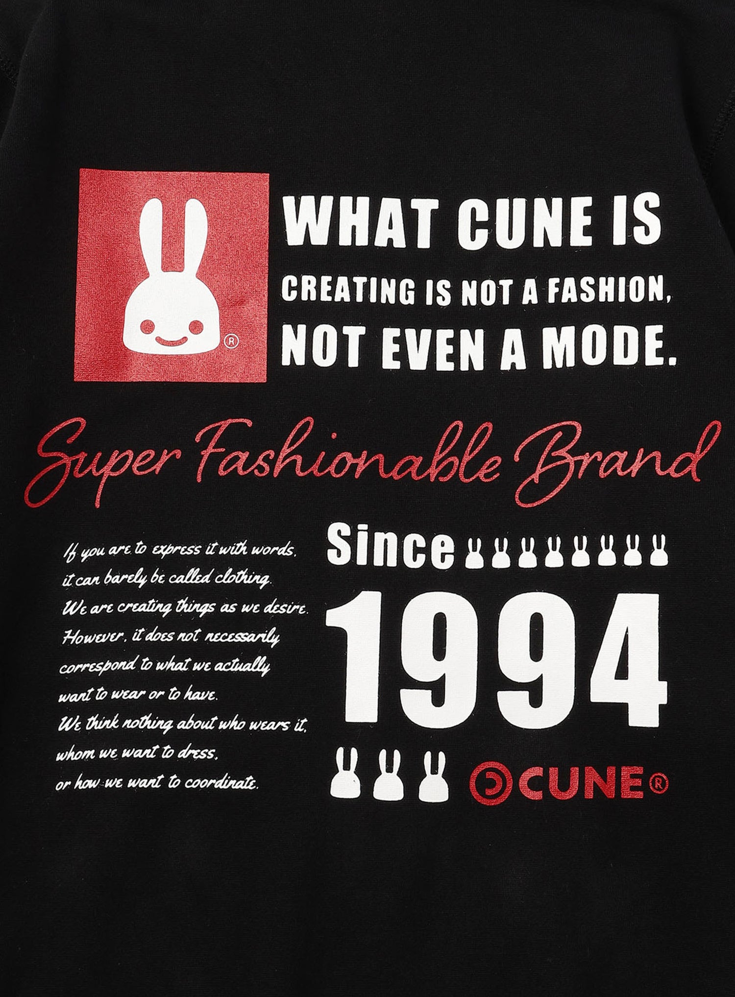 CUNE ZIP PARKA スクエア文章