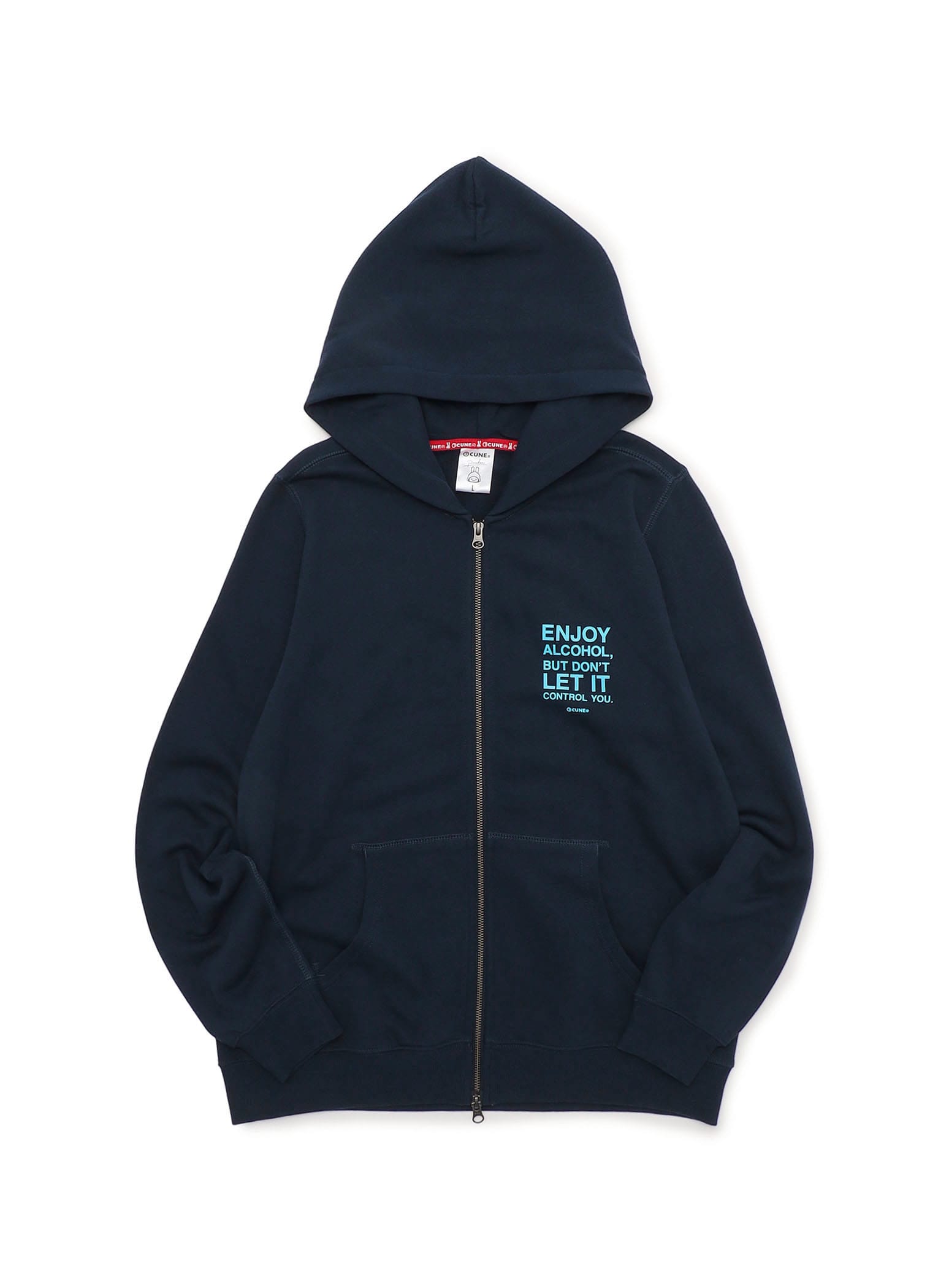 【CUNE】フード付きジャージ BLUE アウター 限定品 CUNE ZIP PARKA どくろビール
