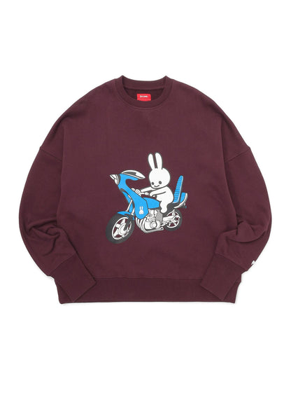 ヘヴィウェイトビッグクルーネックスウェット バイクとうさちゃん