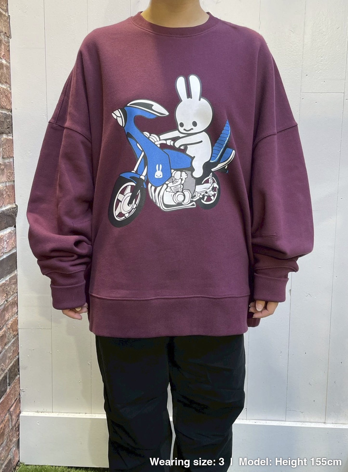 ヘヴィウェイトビッグクルーネックスウェット バイクとうさちゃん