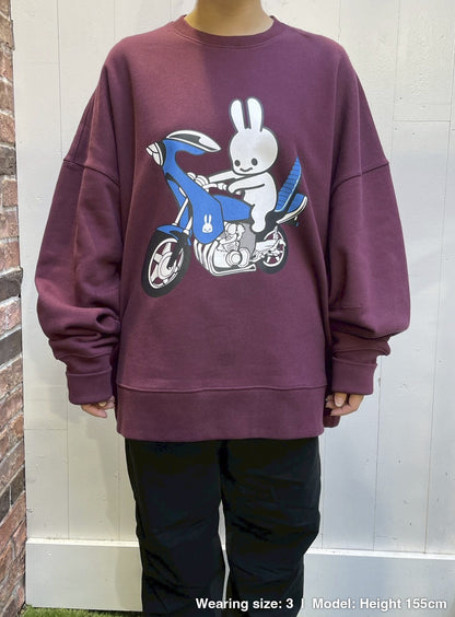 ヘヴィウェイトビッグクルーネックスウェット バイクとうさちゃん
