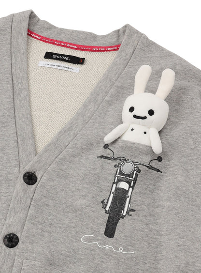 スウェットビッグカーディガン バイクとうさちゃん