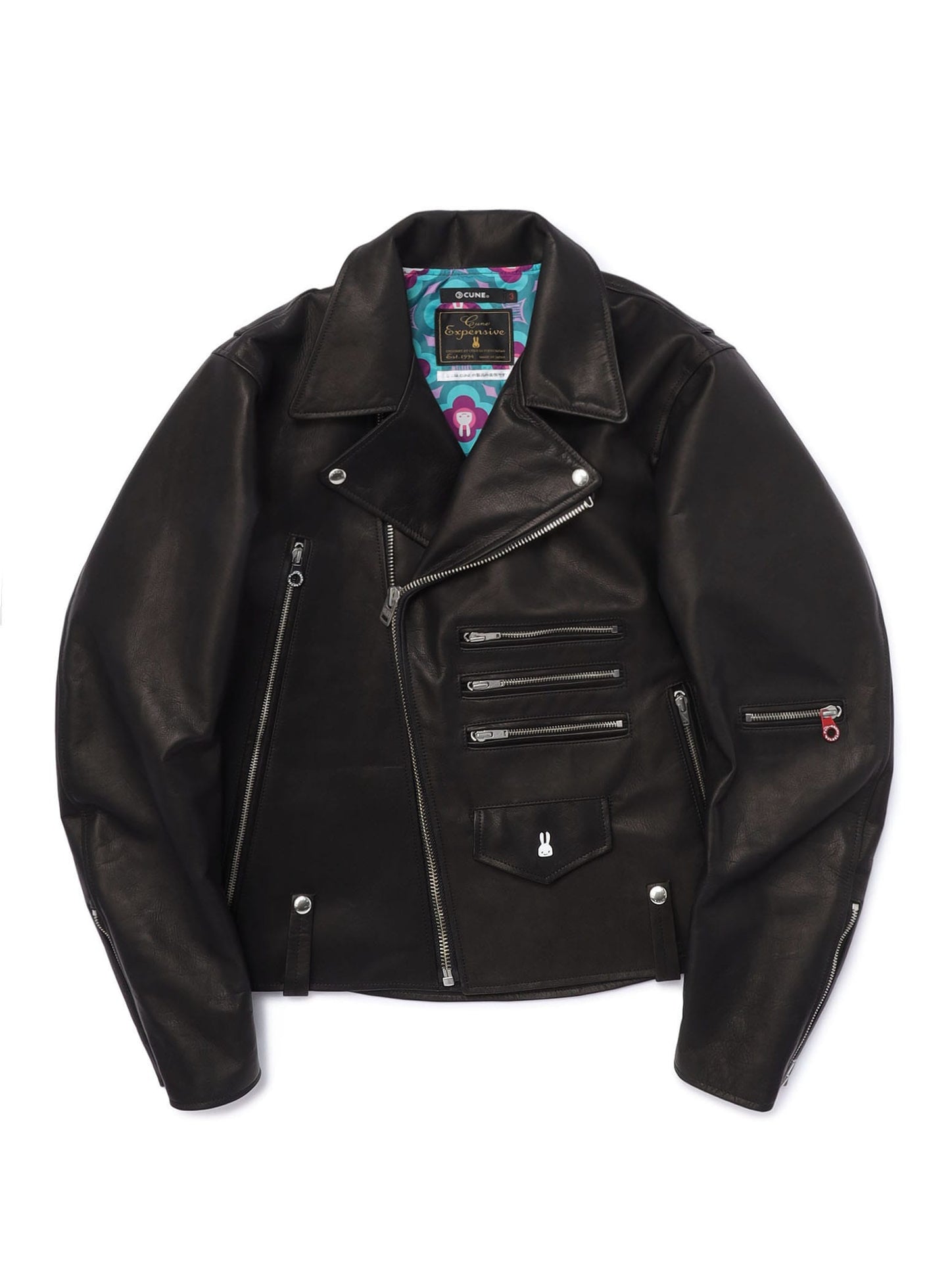 カウレザーの三RIDERS JACKET 白ウサギ