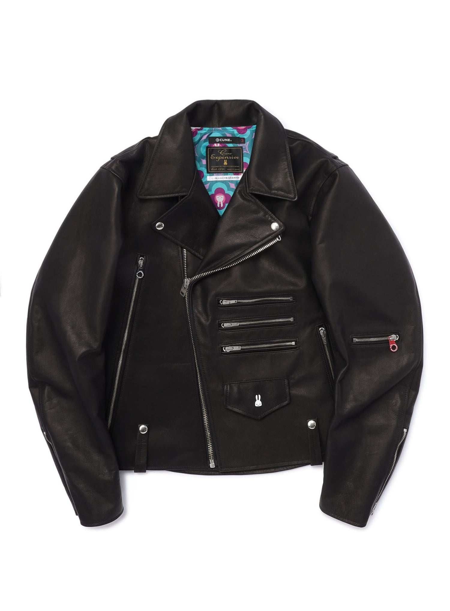 カウレザーの三RIDERS JACKET 白ウサギ