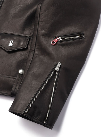カウレザーの二RIDERS JACKET 白ウサギ
