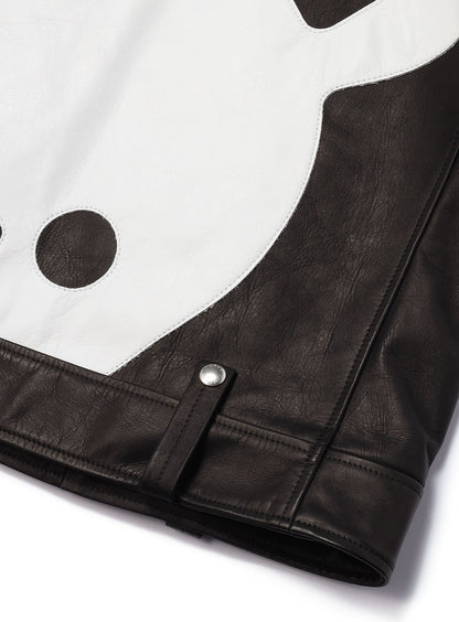 カウレザーの二RIDERS JACKET 白ウサギ