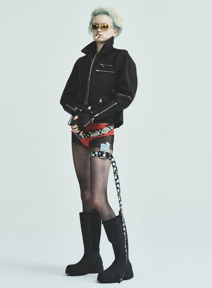 カウレザーの二RIDERS JACKET 白ウサギ