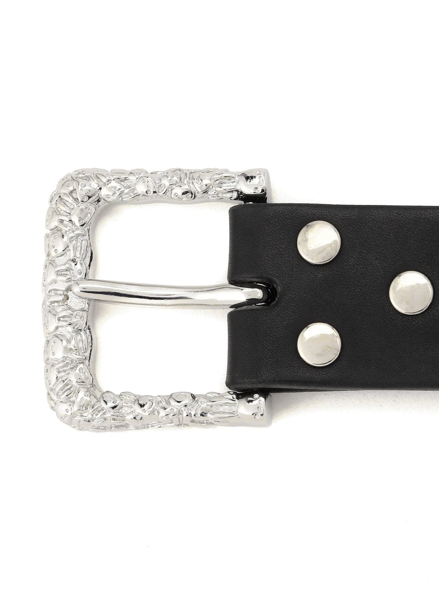 ウサギがいっぱいバックルスタッズレザーベルト