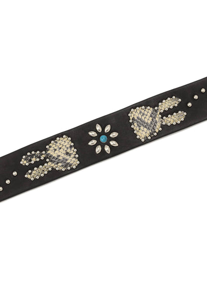 ウサギがいっぱいバックルスタッズレザーベルト